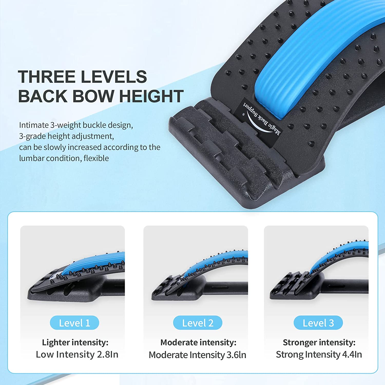 Back Stretcher for Lower Back & Lumbar Support – Spine Stretching Device with Multi-Level Design | Back Massage Stretcher & Posture Support Tool for Home Use