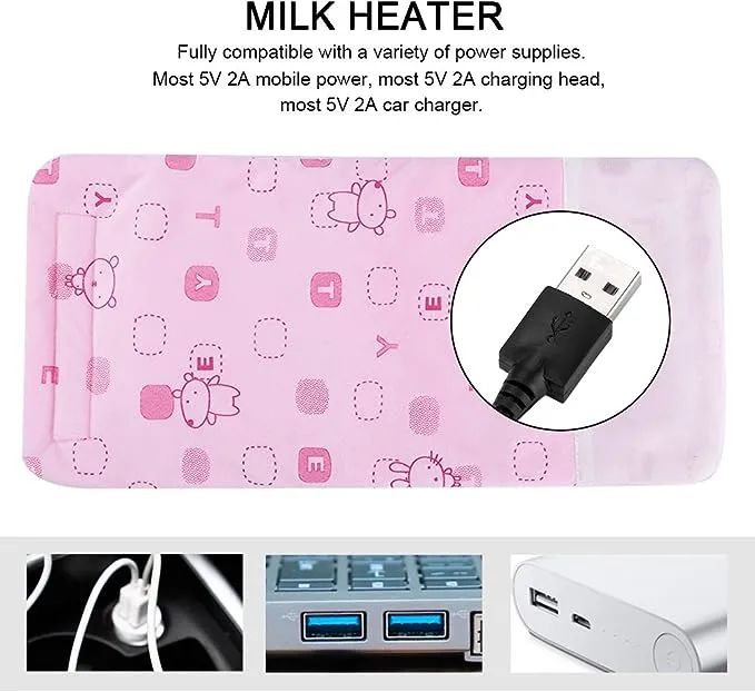 Portable USB Baby Bottle Warmer | USB Milk Warmer Sleeve & Bottle Heating Bag | Travel Baby Bottle Warmer for Home & Outdoor Use