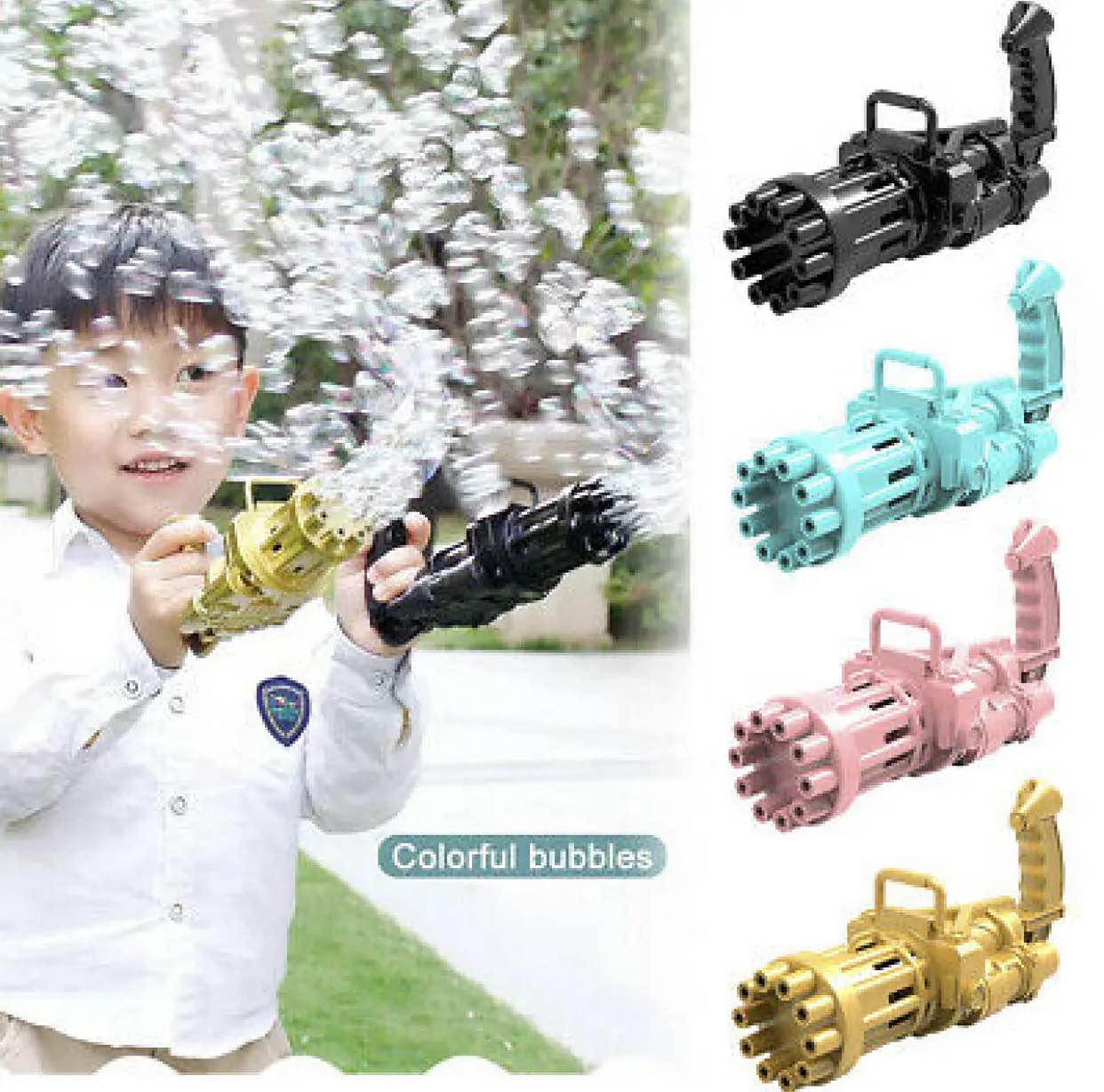 8 Hole Automatic Bubble Gun Toy | Electric Bubble Machine for Kids | Summer Outdoor Bubble Blower Toy for Children