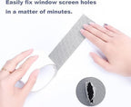 Self-Adhesive Window Screen Repair Tape | 2M Mesh Roll Tape for Mosquito Net & Fly Screen Repair | Waterproof Anti-Insect Patch for Doors & Windows | Easy DIY Screen Repair Kit