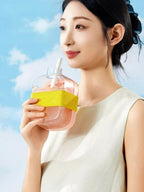 Crush Ice Cup Water Bottle 500ml – Reusable Press Ice Cube Maker Bottle for Cooling Drinks | Portable Hydration Bottle with Built-In Ice Tray