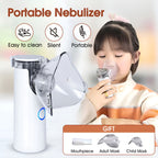 Portable Mesh Nebulizer Machine with Mask for Kids and Adults | Handheld Ultrasonic Inhaler Nebulizer | Compact Silent Home & Travel Nebulizer Device | USB Rechargeable Mini Nebulizer for Easy Breathing