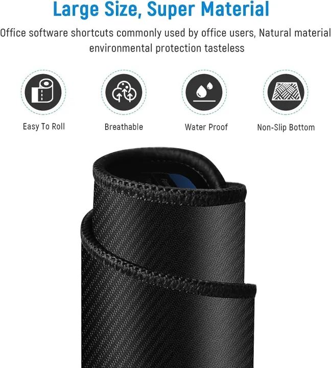 Keyboard Shortcut Mouse Pad | Office Excel Word PPT Cheat Sheet Mat | Large Anti-Slip Desk Pad with Quick Shortcut Keys for Computer & Laptop Use (30×11.8 inch)