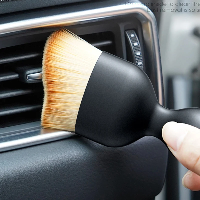 Car Interior Cleaning Brush | Soft Bristle Dashboard & Vent Detailing Brush | Car Dust Removal Brush for AC Air Outlet, Console & Dashboard | Portable Car Interior Dust Brush