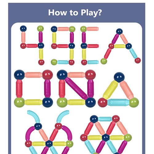 25 Pieces Magnetic Building Blocks Set – Colorful Magnetic Sticks & Balls Construction Toy | Educational STEM Building Set for Kids Age 3+