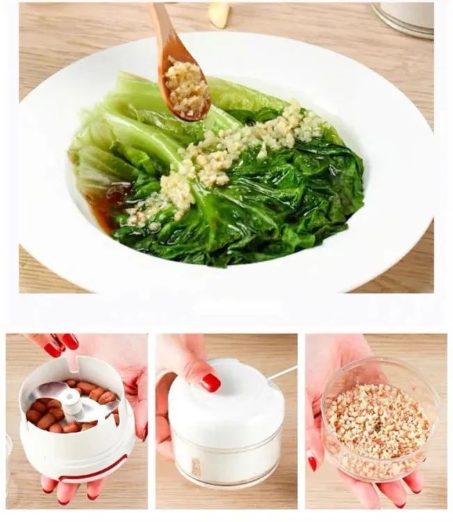 Mini Garlic Chopper | Manual Hand Pull Food Processor for Vegetables, Onion & Meat | Compact Kitchen Chopper & Multi-Purpose Mini Food Cutter