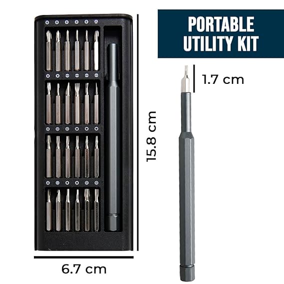 24-in-1 Precision Screwdriver Set | Magnetic Mini Screwdriver Bit Kit for Electronics, Mobile & Computer Repair | Multi-Functional Repair Tool Kit with Case