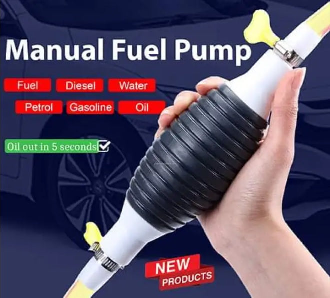 Manual Fuel Transfer Pump Kit | Portable Hand Siphon Pump for Oil, Petrol, Diesel & Water | High-Flow Rubber Bulb Liquid Transfer Hose Pump | Multi-Functional Fluid Extractor Tool