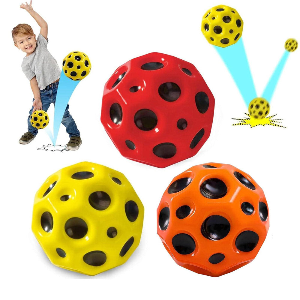 Pack of 1 Moon Ball | High Bounce Rubber Bouncy Ball for Kids & Adults | Fun Indoor Outdoor Toy Ball | Lightweight Stress Relief & Sports Activity Ball – Random Color