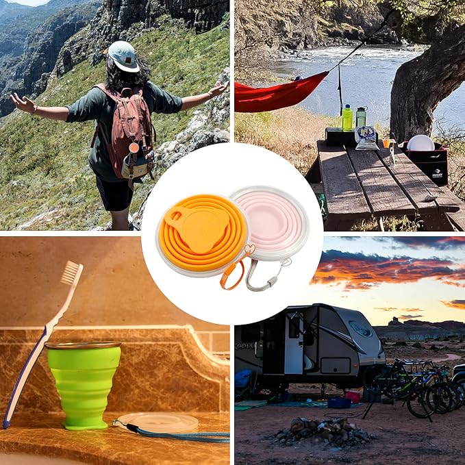 Silicone Foldable Cup 270ml | Portable Collapsible Travel Glass for Outdoor, Office & Home | Reusable Pocket-Size Drinking Cup for Camping, Hiking & Daily Use | Eco-Friendly Foldable Mug with Lid