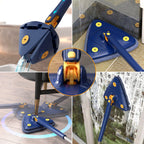 360° Twist Triangle Mop | Multi-Purpose Microfiber Floor & Glass Cleaning Mop with Adjustable Long Handle | Corner, Wall & Window Cleaning Tool for Home