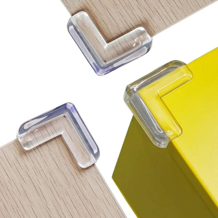 Baby Safety Silicone Corner Protector (4Pcs) | Transparent Anti-Collision Table Edge & Furniture Guard | Childproof Corner Protector for Kids Safety at Home