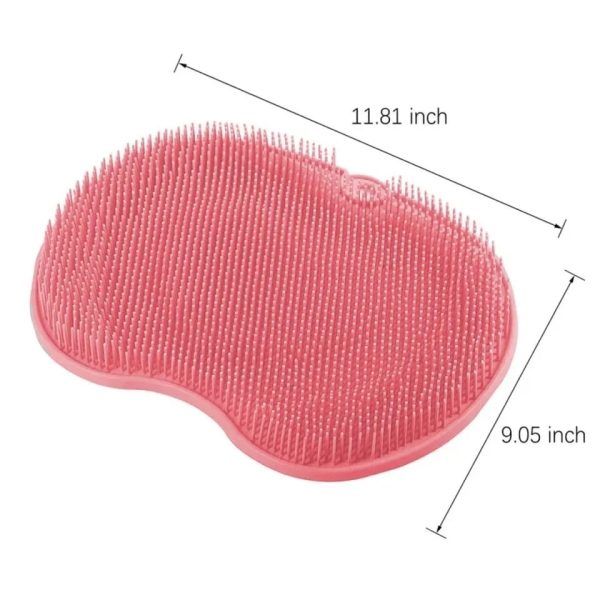 Silicone Shower Foot Scrubber Mat | Wall-Mounted Foot Cleaner with Suction Cups | Non-Slip Exfoliating Massage Mat for Feet & Back Cleaning in Bathroom