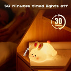 Silicone Bunny Night Light for Kids | Cute Rabbit Touch Sensor Night Lamp | Soft Glow Rechargeable LED Nursery Light