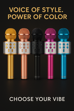 WS-858 Wireless Bluetooth Karaoke Microphone | 3-in-1 Portable Mic, Speaker & Recorder | Rechargeable Handheld Singing Mic for Kids & Adults, Home Parties & Outdoor Fun