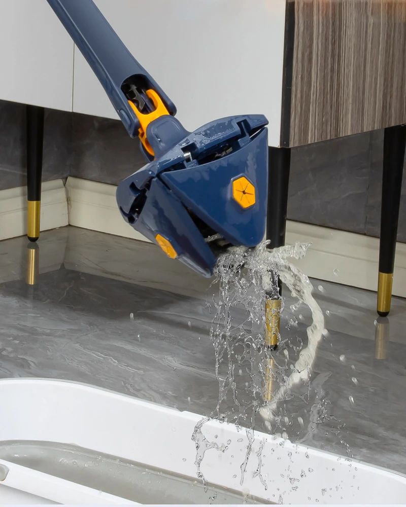 360° Twist Triangle Mop | Multi-Purpose Microfiber Floor & Glass Cleaning Mop with Adjustable Long Handle | Corner, Wall & Window Cleaning Tool for Home