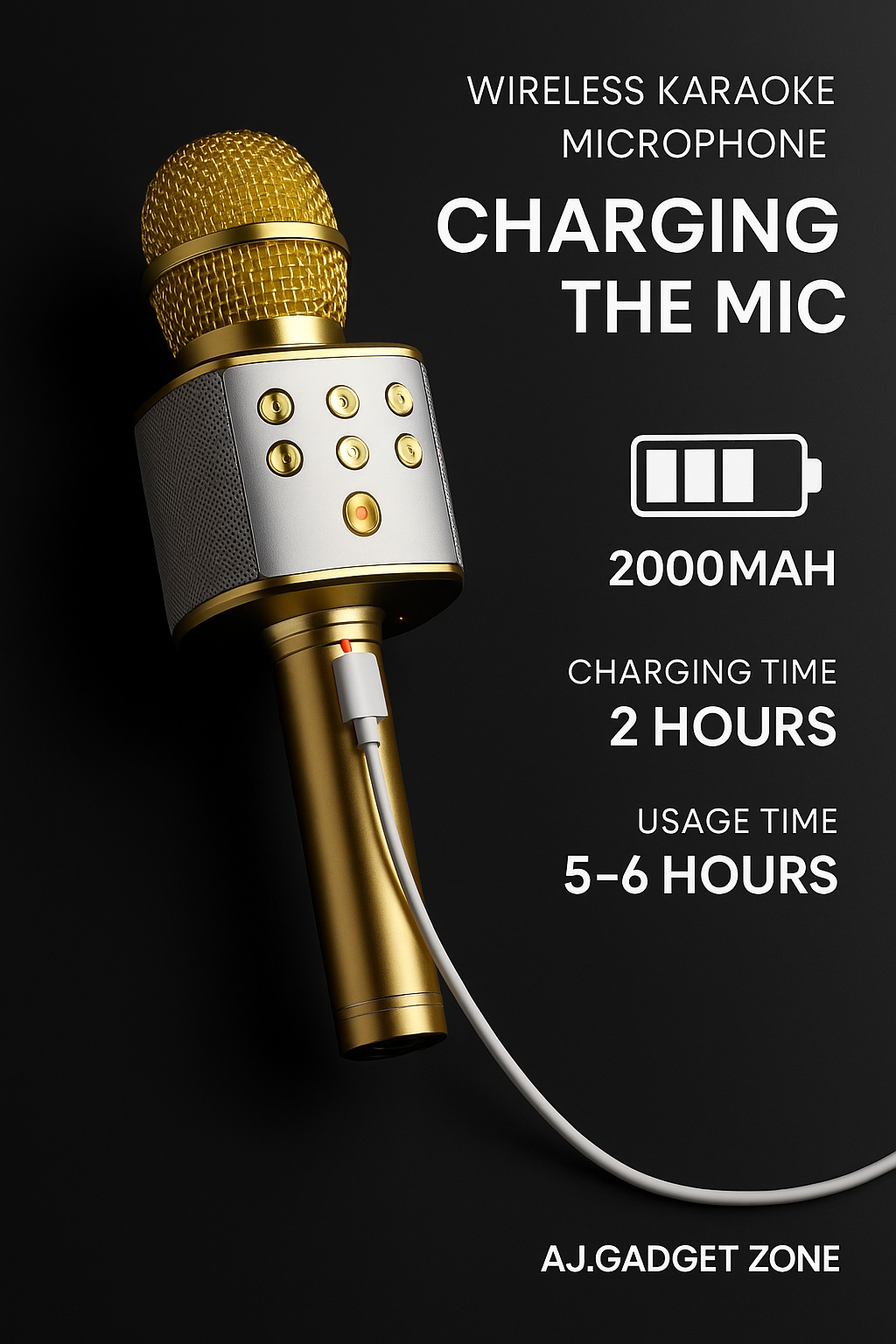 WS-858 Wireless Bluetooth Karaoke Microphone | 3-in-1 Portable Mic, Speaker & Recorder | Rechargeable Handheld Singing Mic for Kids & Adults, Home Parties & Outdoor Fun