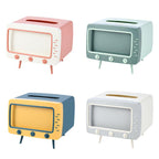 2-in-1 TV Shape Tissue Box with Mobile Holder | Creative Desktop Tissue Organizer | Plastic Tissue Box Cover for Living Room, Bedroom & Bathroom