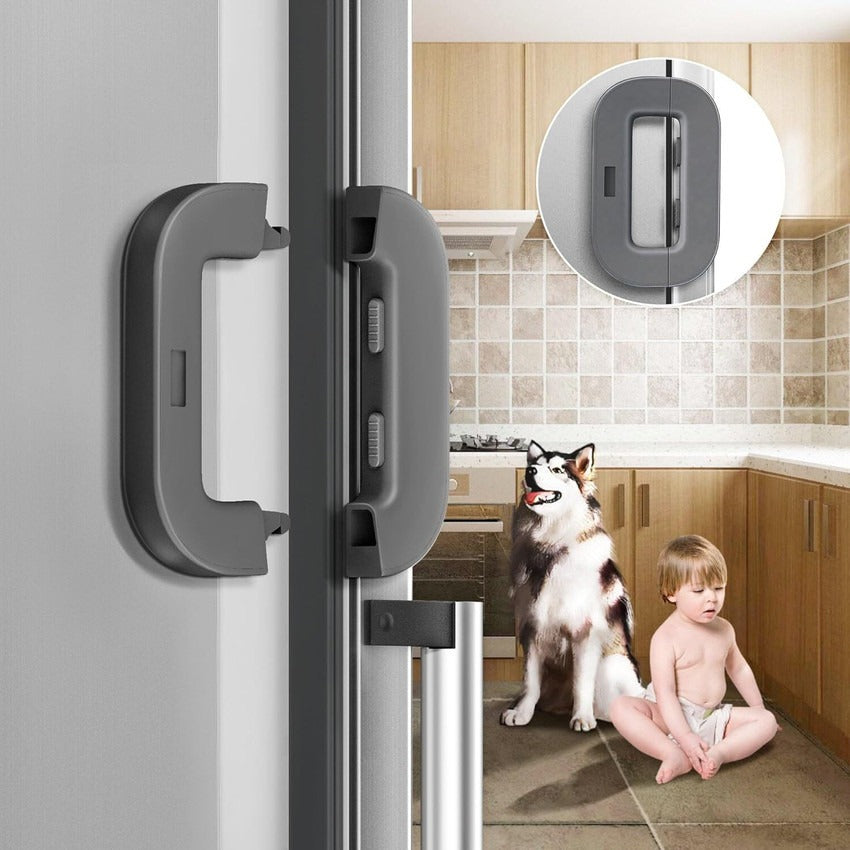 Fridge Lock with Key 2 Pcs Stainless Steel Double Door Fridge Locker Clip | Refrigerator Door Lock with Key | Child Safety Fridge Lock for Kids | Strong Adhesive & Durable