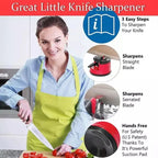 Kitchen Knife Sharpener with Suction Cup | Manual Non-Slip Countertop Knife Sharpening Tool | Household Cutting Tool Sharpener