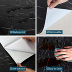 Self Adhesive Black Marble Sheet 60cm x 2m | Waterproof & Heat Resistant Kitchen Countertop Sticker | Peel and Stick Marble Wallpaper for Furniture, Walls & DIY Renovation