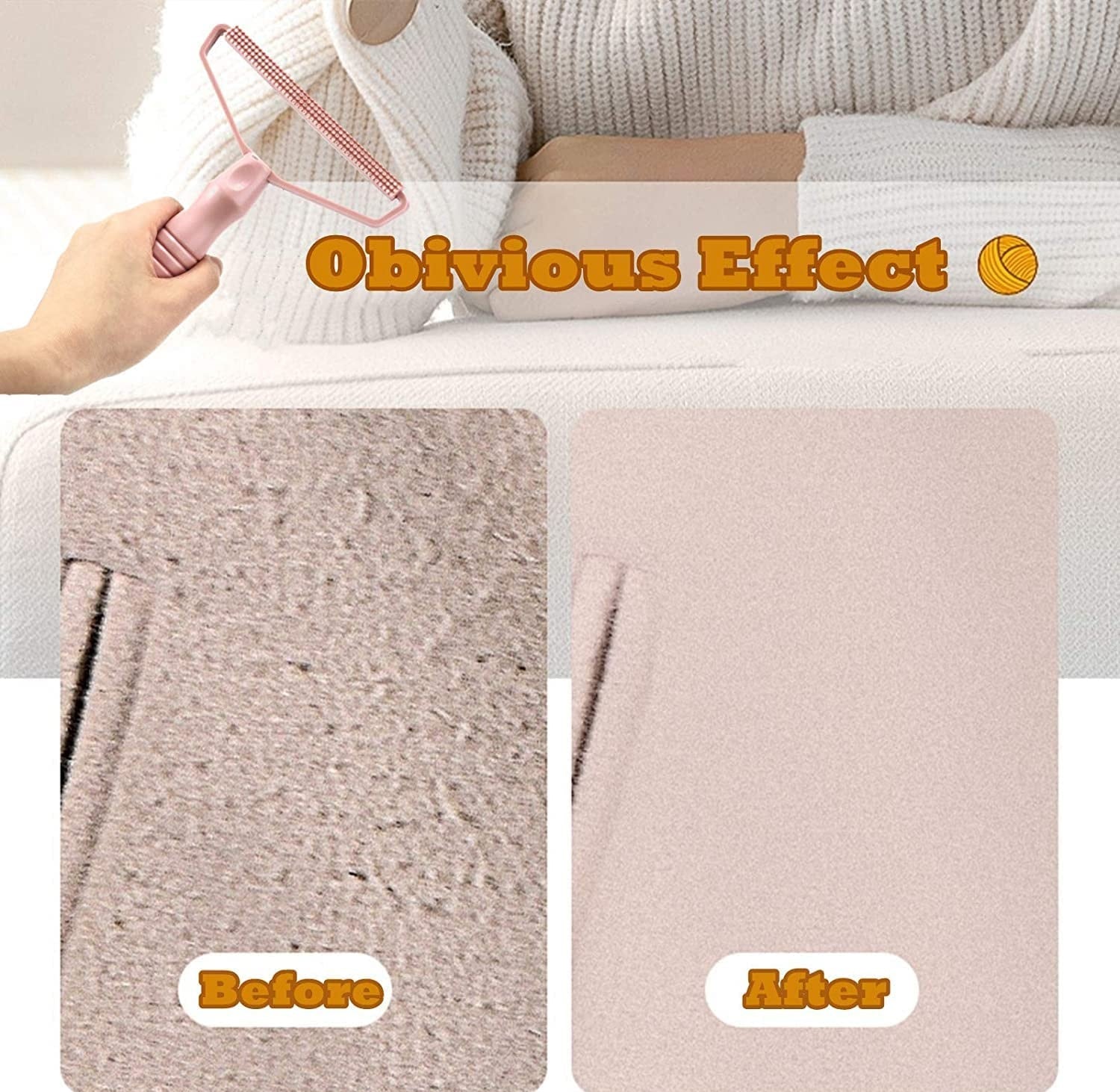 Portable Manual Lint Remover | Reusable Fabric Lint Cleaner Brush for Clothes, Sweaters, Wool & Coats | Pet Hair, Dust & Fuzz Remover Tool for Carpet, Sofa & Clothing Maintenance
