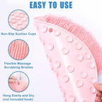 Silicone Shower Foot Scrubber Mat | Wall-Mounted Foot Cleaner with Suction Cups | Non-Slip Exfoliating Massage Mat for Feet & Back Cleaning in Bathroom