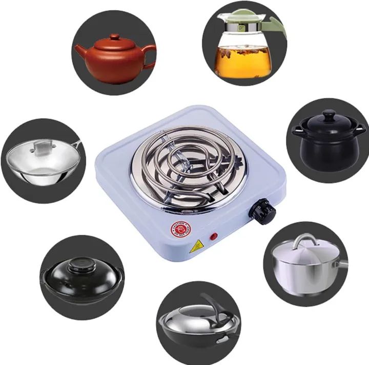 Electric Stove for Cooking | 1000W Single Hot Plate with Adjustable Heat Control | Portable Countertop Cooking Burner with Stainless Steel Heating Coil | Easy to Clean & Travel Friendly