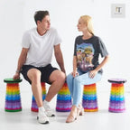 Portable Retractable Folding Stool | Adjustable Height Telescopic Collapsible Chair for Camping, Travel & Outdoor Use | Lightweight Compact Foldable Seat for Easy Carry Anywhere