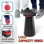 Portable Retractable Folding Stool | Adjustable Height Telescopic Collapsible Chair for Camping, Travel & Outdoor Use | Lightweight Compact Foldable Seat for Easy Carry Anywhere