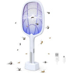 Rechargeable Electric Mosquito Swatter Racket | 2-in-1 Electronic Insect Killer & Fly Zapper | Handheld Bug Zapper with USB Charging | Safe Mosquito Bat for Home, Indoor & Outdoor Use