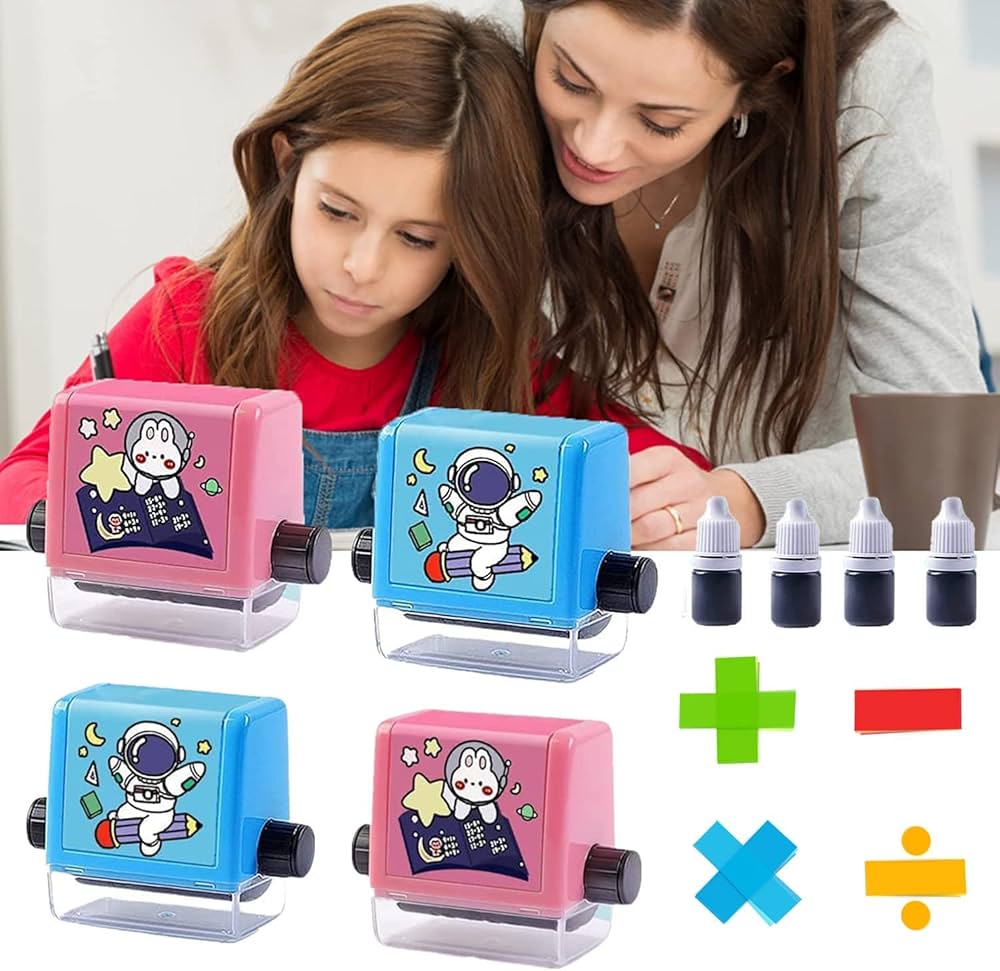 Math Roller Stamp for Students – Reusable Addition & Subtraction Teaching Stamp | Educational Number Practice Roller for Classroom & Home Learning