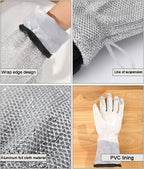 Steel Wire Dishwashing Gloves | Waterproof & Heat Resistant Kitchen Cleaning Gloves | Reusable Anti-Slip Scrubbing Mitts for Pots, Pans & Household Use (1Pc)