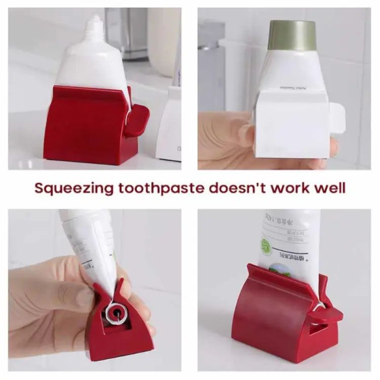 Toothpaste Tube Squeezer & Dispenser Clip | Manual Multi-Function Tube Roller for Toothpaste, Lotion & Cosmetic Cream | Reusable Toothpaste Holder Organizer for Bathroom Accessories