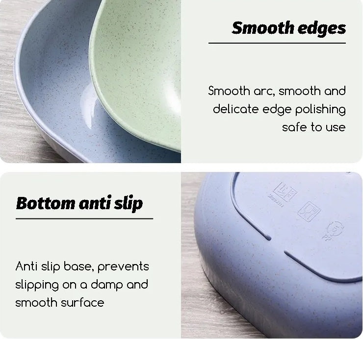 Square Plastic Plate Set (10 Pcs) with Stand | Reusable Lightweight Snack & Breakfast Plates | Multi-Color Unbreakable Kitchen Tableware for Home, Picnic & Parties