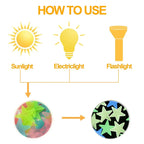 Pack of 100 Glow in the Dark 3D Stars | Luminous Fluorescent Wall Stickers for Kids Room, Bedroom Ceiling & Nursery Decoration