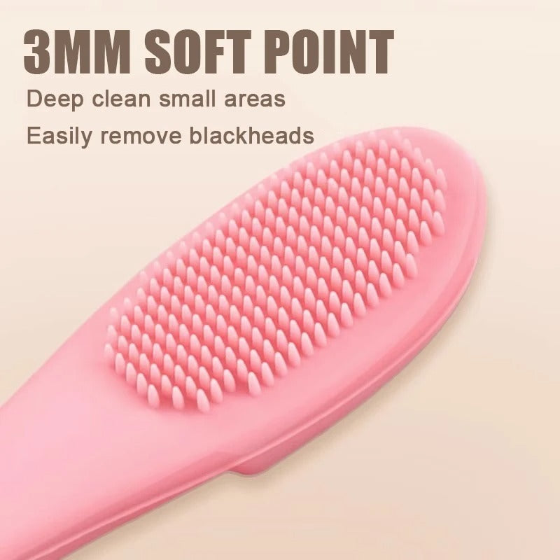 Silicone Face Cleansing Brush | Blackhead Remover & Nose Pore Cleaner | Soft Exfoliating Facial Scrubber & Skin Massage Tool (Pack of 1 – Random Color)