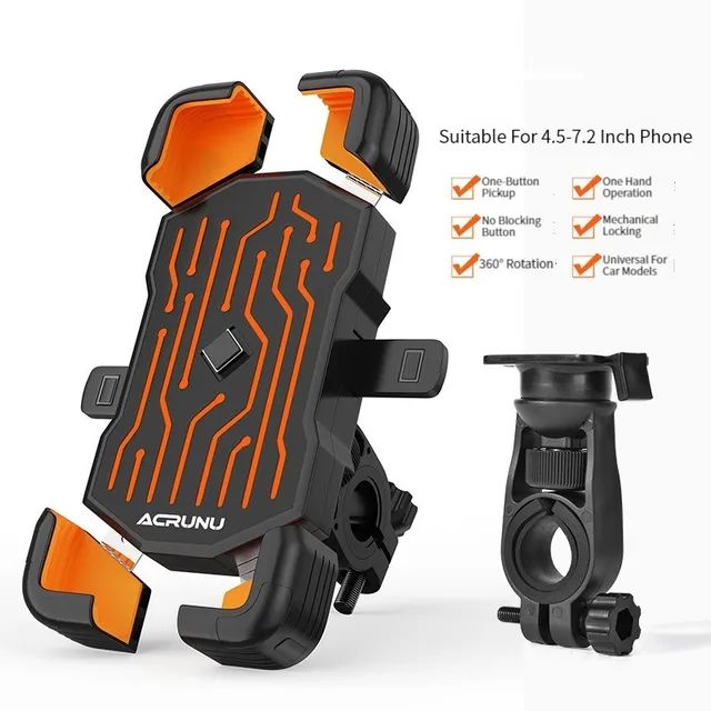 360° Motorcycle & Bike Phone Holder | Adjustable Handlebar Mount with Touch Screen Waterproof Case | Shockproof Mobile Bracket for Cycling, Scooter & Riding