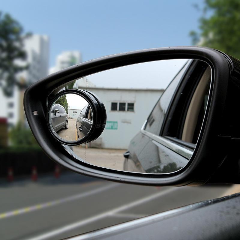2 Pcs Car Blind Spot Mirror | 360° Adjustable Round Convex Rear View Mirror | Wide-Angle Stick-On Side Mirror Lens | Universal Anti-Collision Safety Mirror Accessory for Cars & SUVs