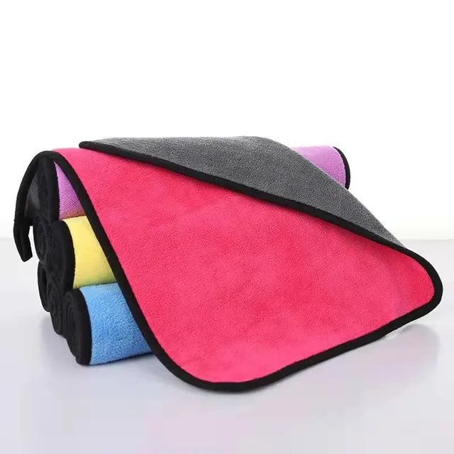 Super Absorbent Microfiber Cleaning Towel | High-Density Coral Velvet Car Wash Cloth | Reusable Lint-Free Double-Sided Cleaning Towel for Home, Kitchen, Glass & Appliances