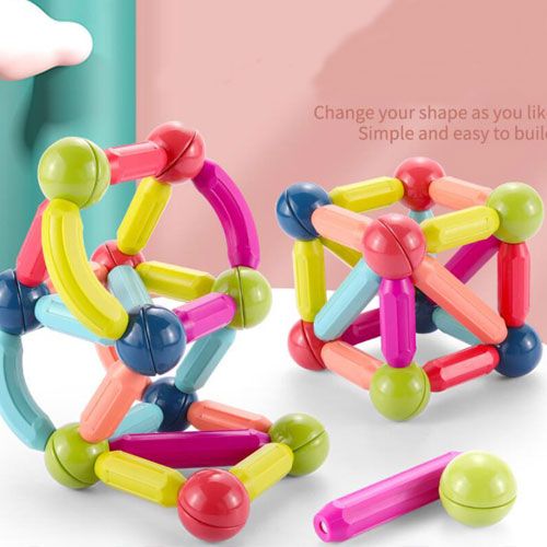 25 Pieces Magnetic Building Blocks Set – Colorful Magnetic Sticks & Balls Construction Toy | Educational STEM Building Set for Kids Age 3+