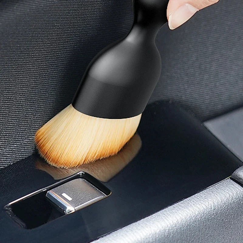 Car Interior Cleaning Brush | Soft Bristle Dashboard & Vent Detailing Brush | Car Dust Removal Brush for AC Air Outlet, Console & Dashboard | Portable Car Interior Dust Brush
