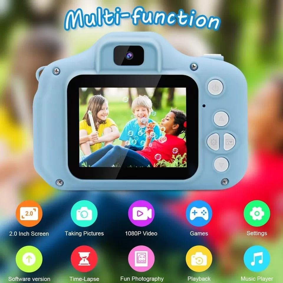 Kids Digital Camera 1080P HD | Rechargeable Mini Photography Toy with Dual Lens & 2" Screen | Children Video & Selfie Camera Gift for Boys & Girls Ages 3–12