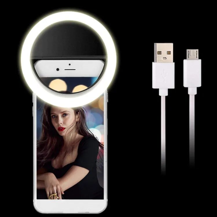 Rechargeable Selfie Ring Light for Mobile | Clip-On LED Ring Light with 36 LEDs | Portable Phone Camera Light for Photos, Videos & TikTok