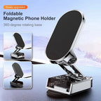 Magnetic Car Phone Holder | 360° Rotating Folding Car Mobile Mount Stand | Telescopic Dashboard Magnetic Phone Bracket for GPS, iPhone & Smartphones
