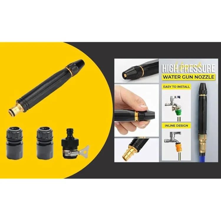 Portable High Pressure Water Spray Gun with Adjustable Nozzle | Car Wash Water Gun & Garden Hose Sprayer | Multipurpose Cleaning Tool with Quick Connector Kit