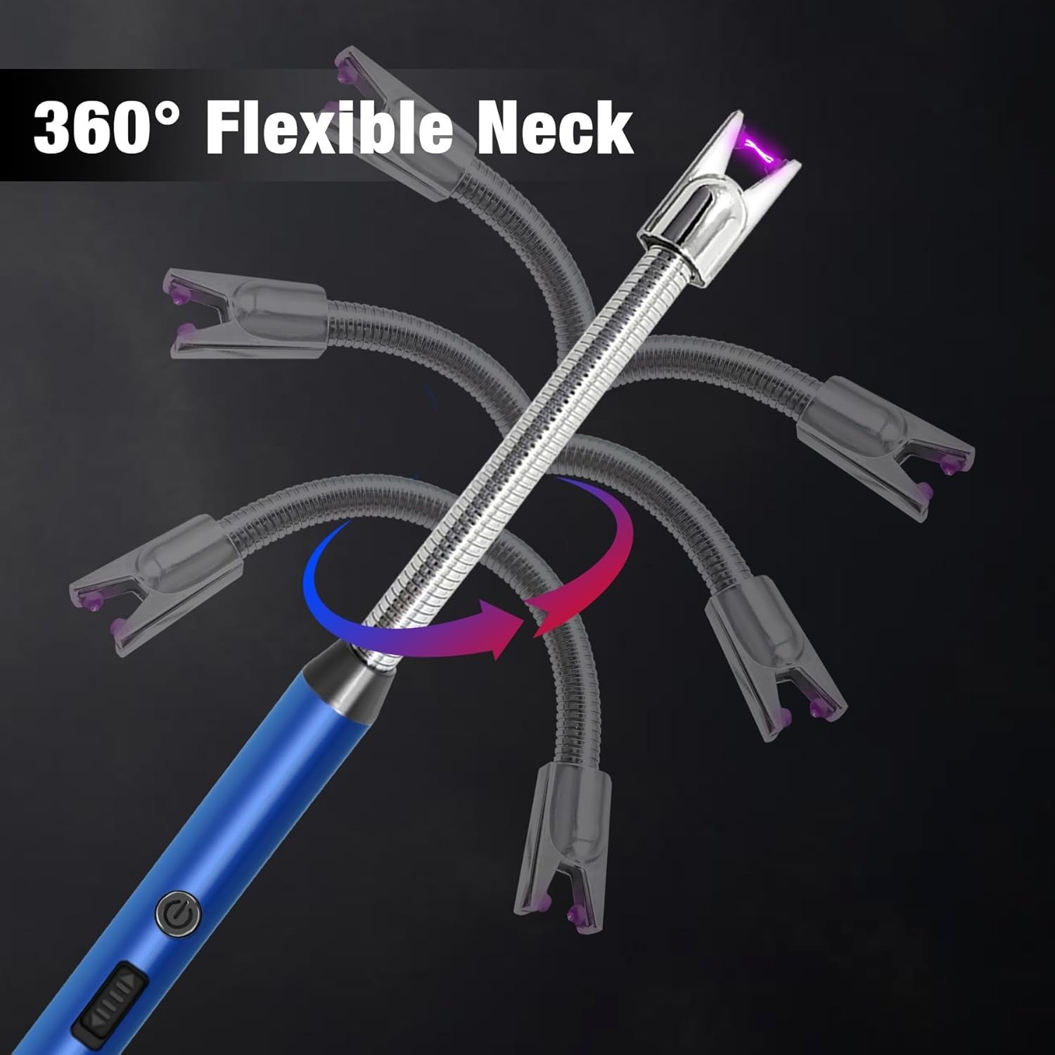 Rechargeable Electric USB Arc Lighter | Flameless Windproof Lighter with Flexible Neck & LED Indicator | Multipurpose Ignition Tool for Kitchen, Stove, Candles & Camping