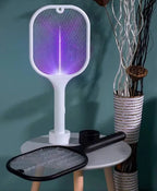 Rechargeable Electric Mosquito Swatter Racket | 2-in-1 Electronic Insect Killer & Fly Zapper | Handheld Bug Zapper with USB Charging | Safe Mosquito Bat for Home, Indoor & Outdoor Use
