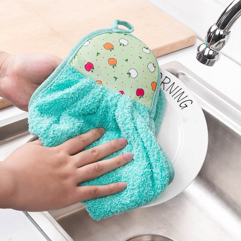 Soft Microfiber Hanging Hand Towels for Kitchen & Bathroom | Quick-Dry, Absorbent, Reusable Plush Hand Towels with Cute Designs