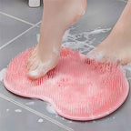 Silicone Shower Foot Scrubber Mat | Wall-Mounted Foot Cleaner with Suction Cups | Non-Slip Exfoliating Massage Mat for Feet & Back Cleaning in Bathroom